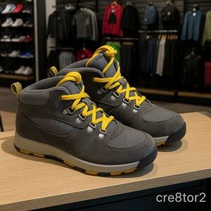 🎮 Timberland Earthkeeper GT Scramble Mid Nubuck Gray Yellow Kids Boots 4…